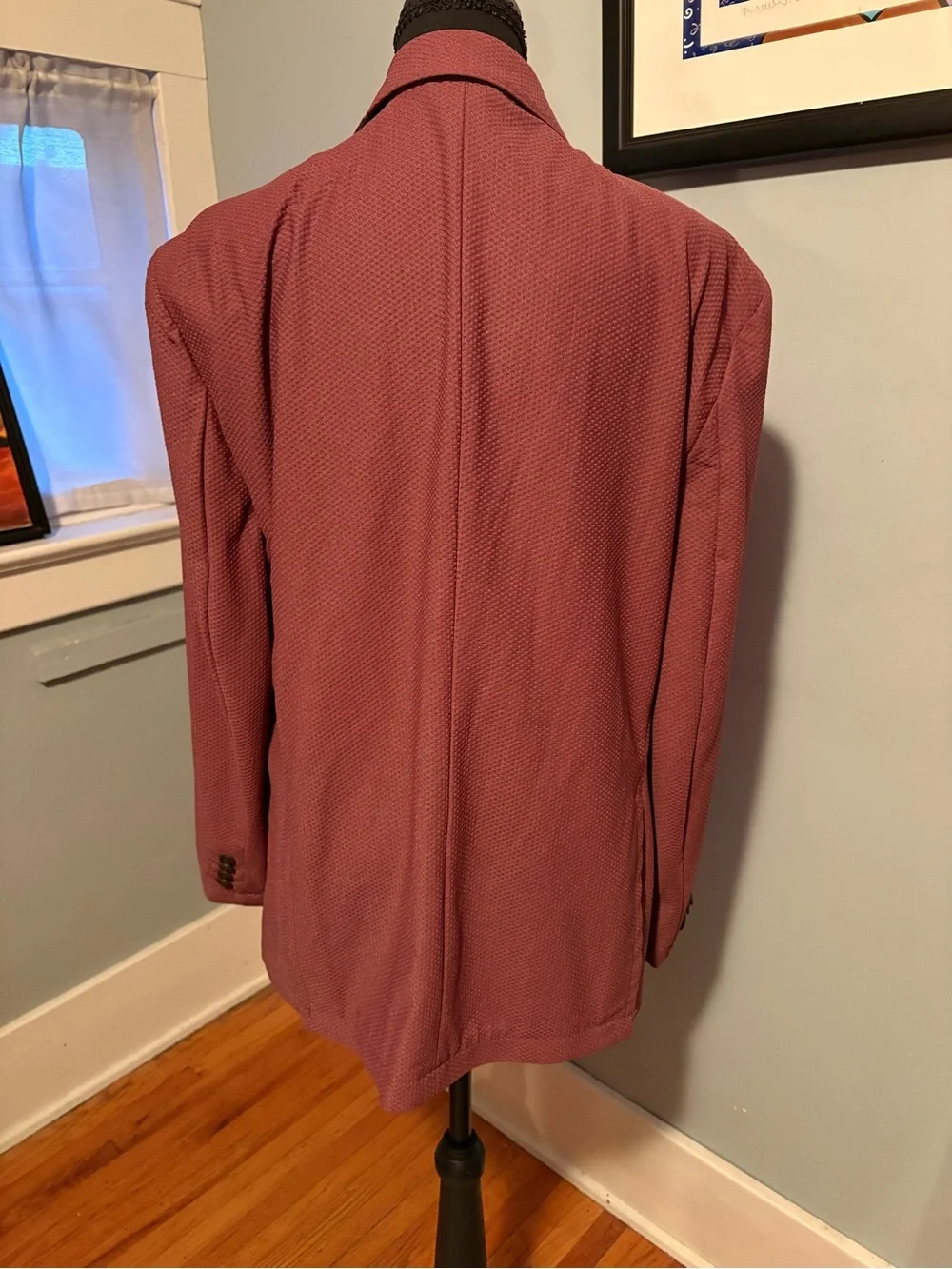 Twillory Air Performance Suit Mens 42S (30x30) Burgundy Technical Fabric